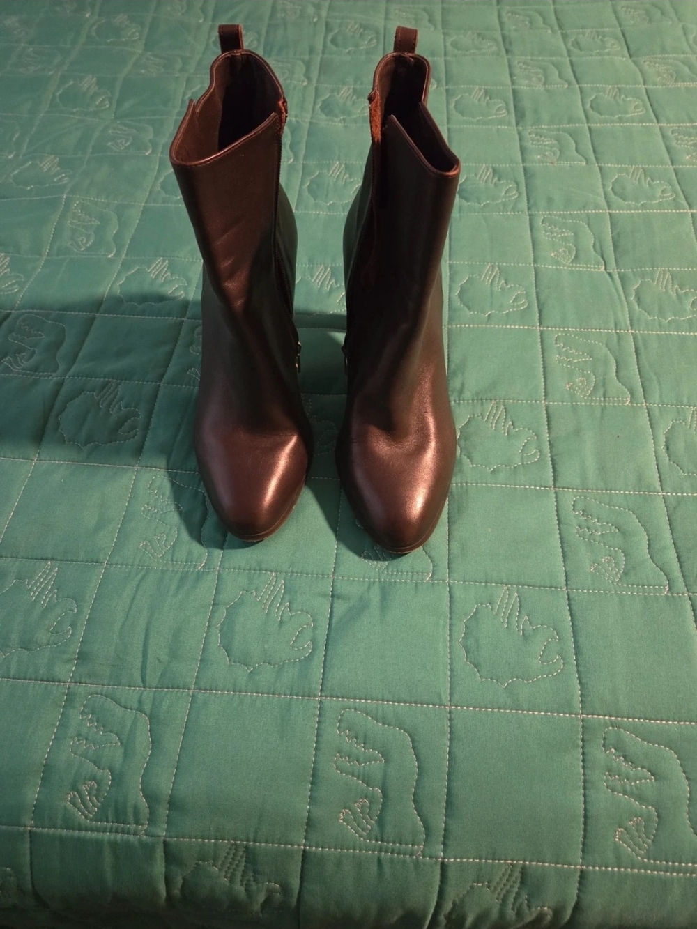 Coach Dark Brown Leather Pointed Toe Ankle Boots